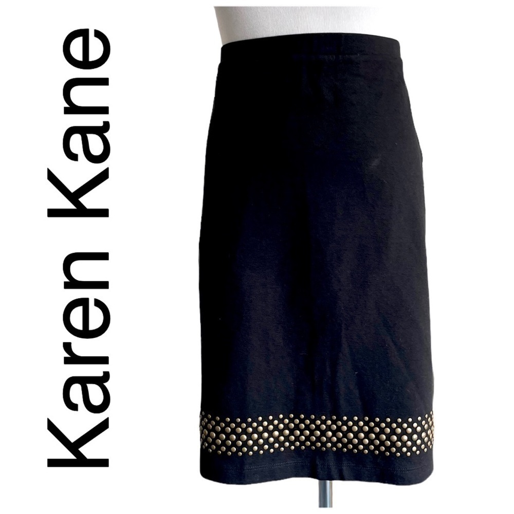 KAREN Kane Stretchy Rivet Hem Pencil Skirt Size XL NWT
